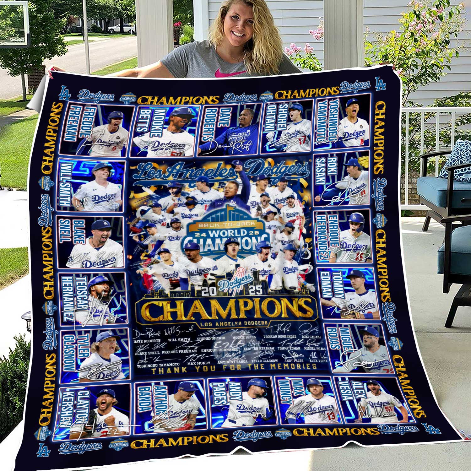 LA Dodgers Back To Back World Series Champions Blanket Quilt