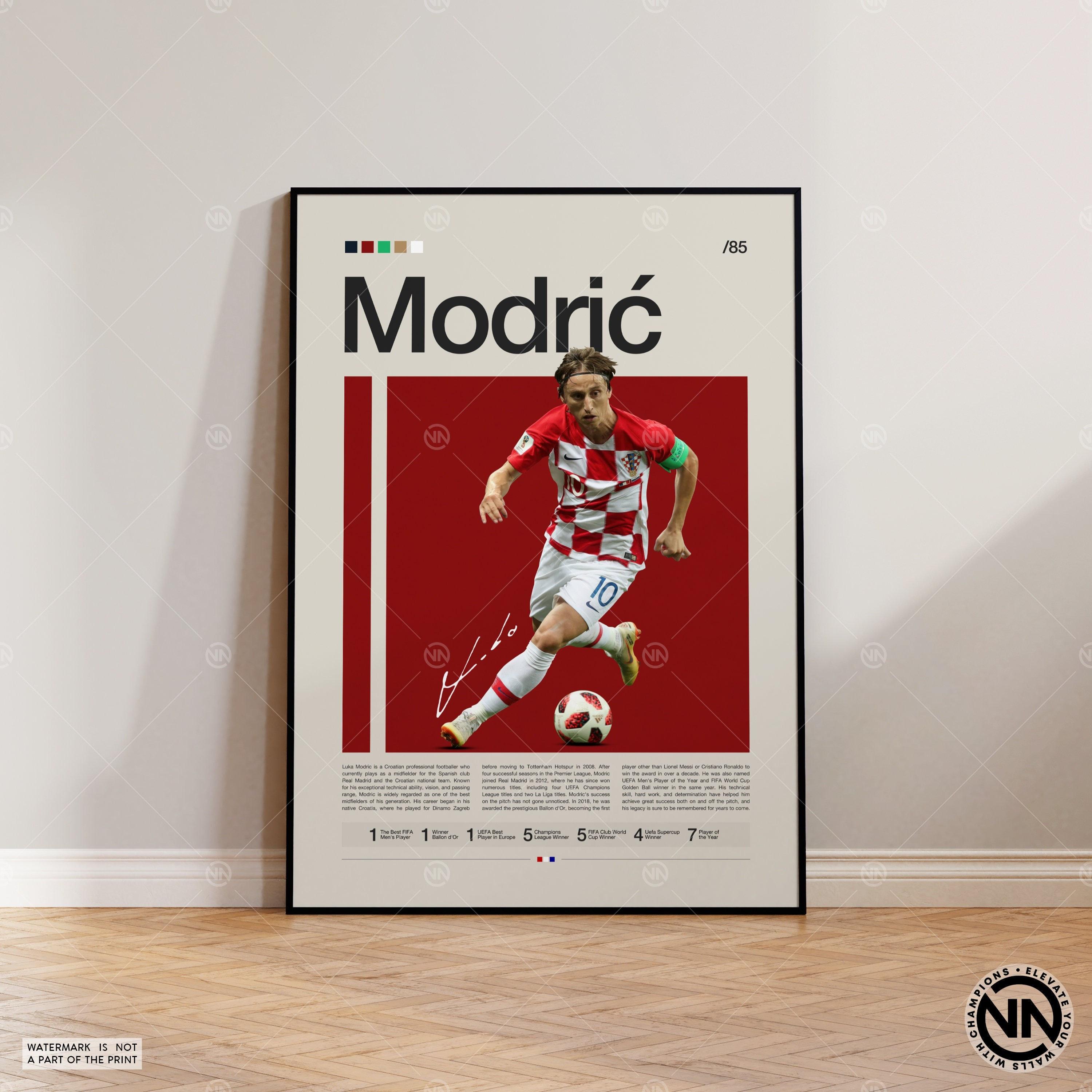 Luka Modri Poster, Croatia Footballer Poster, Soccer Gifts, Sports Poster, Football Player Poster, Sports Bedroom Posters