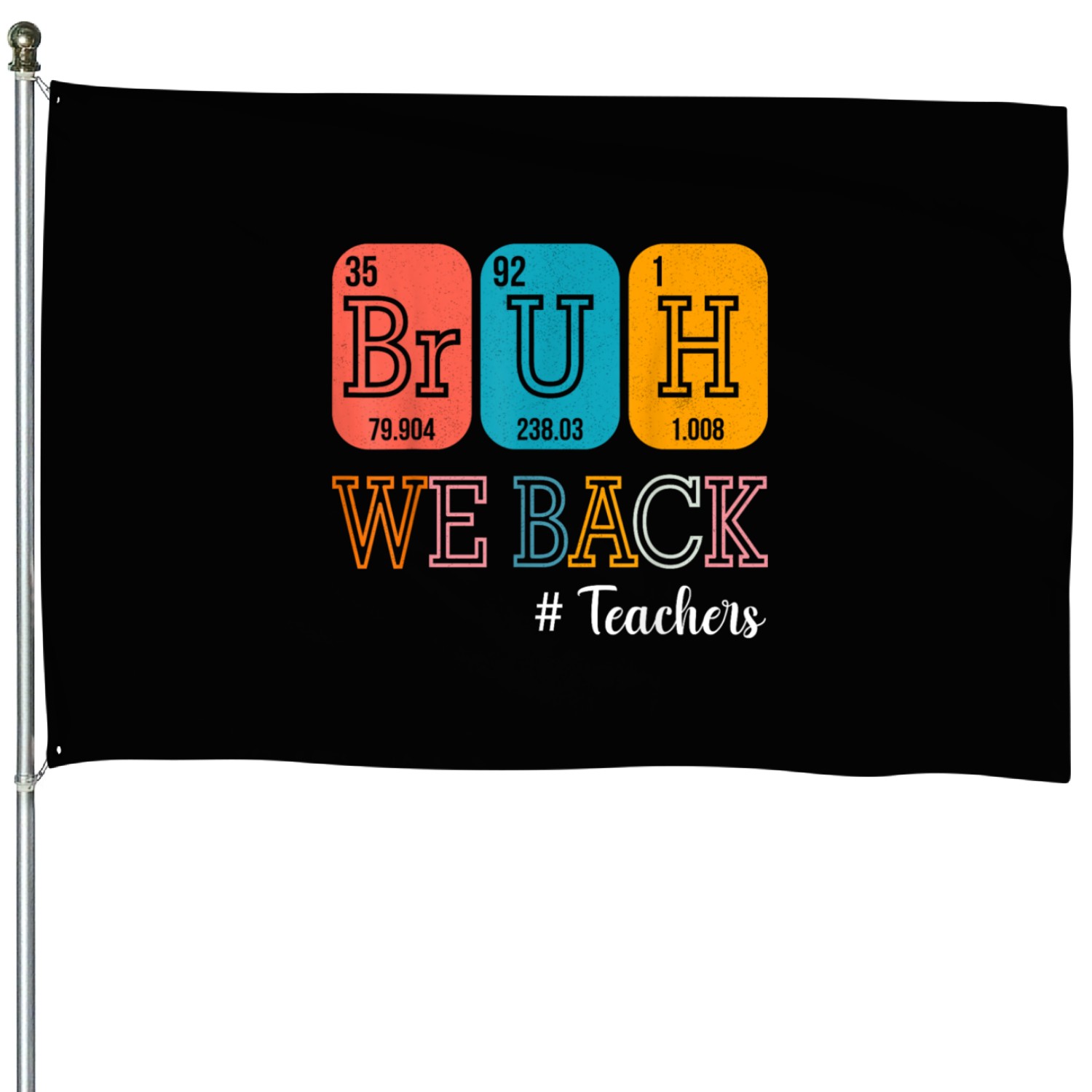 Bruh We Back Teachers Chemistry Teacher Back To Sc House Flags