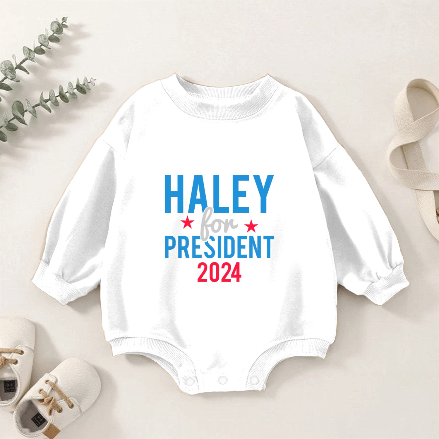 Nikki Haley For President 2024 Baby Romper Sweatshirts