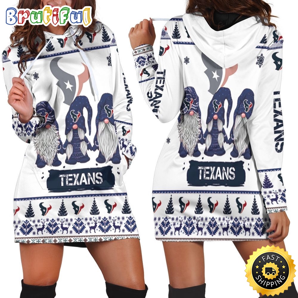 football Houston Texans Hoodie Dress Gnomes All Over Print Hoodie Women