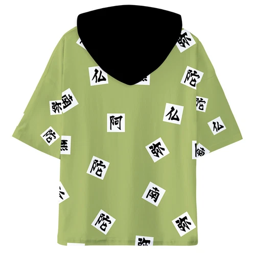 demon Kimetsu no Yaiba Kamado Tanjirou neko Short Sleeve Hoodie Shirt