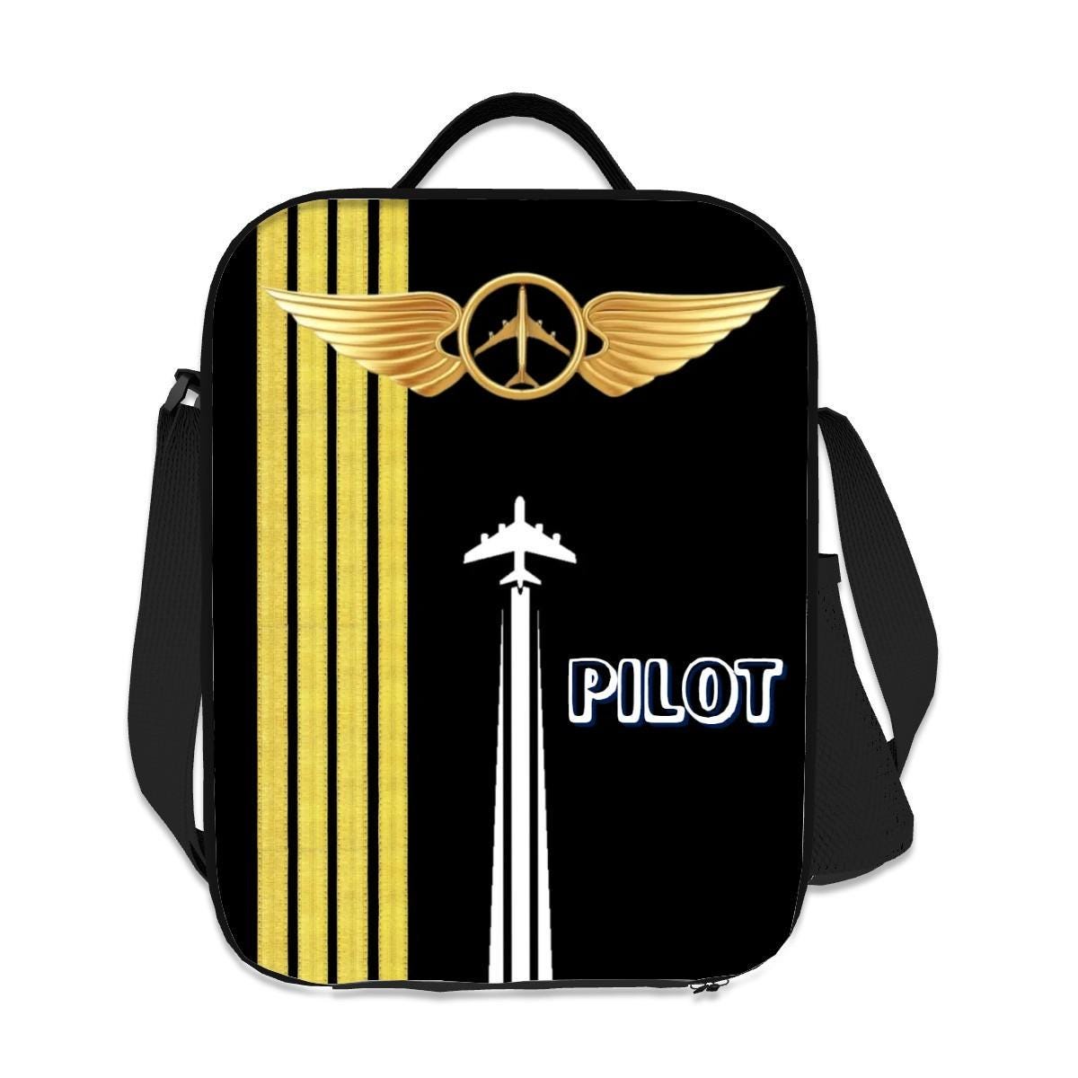 Pilot Insulated Lunch Bag for Kids, Airline Crew Meal Tote,