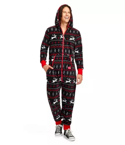 Men's Hooded Jumpsuit | Christmas Pajama Outfits | Family Matching Pajamas