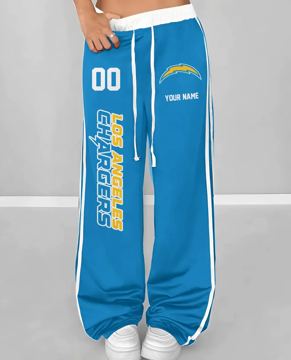 Los Angeles Chargers Personalized Wide Leg Lounge Pants