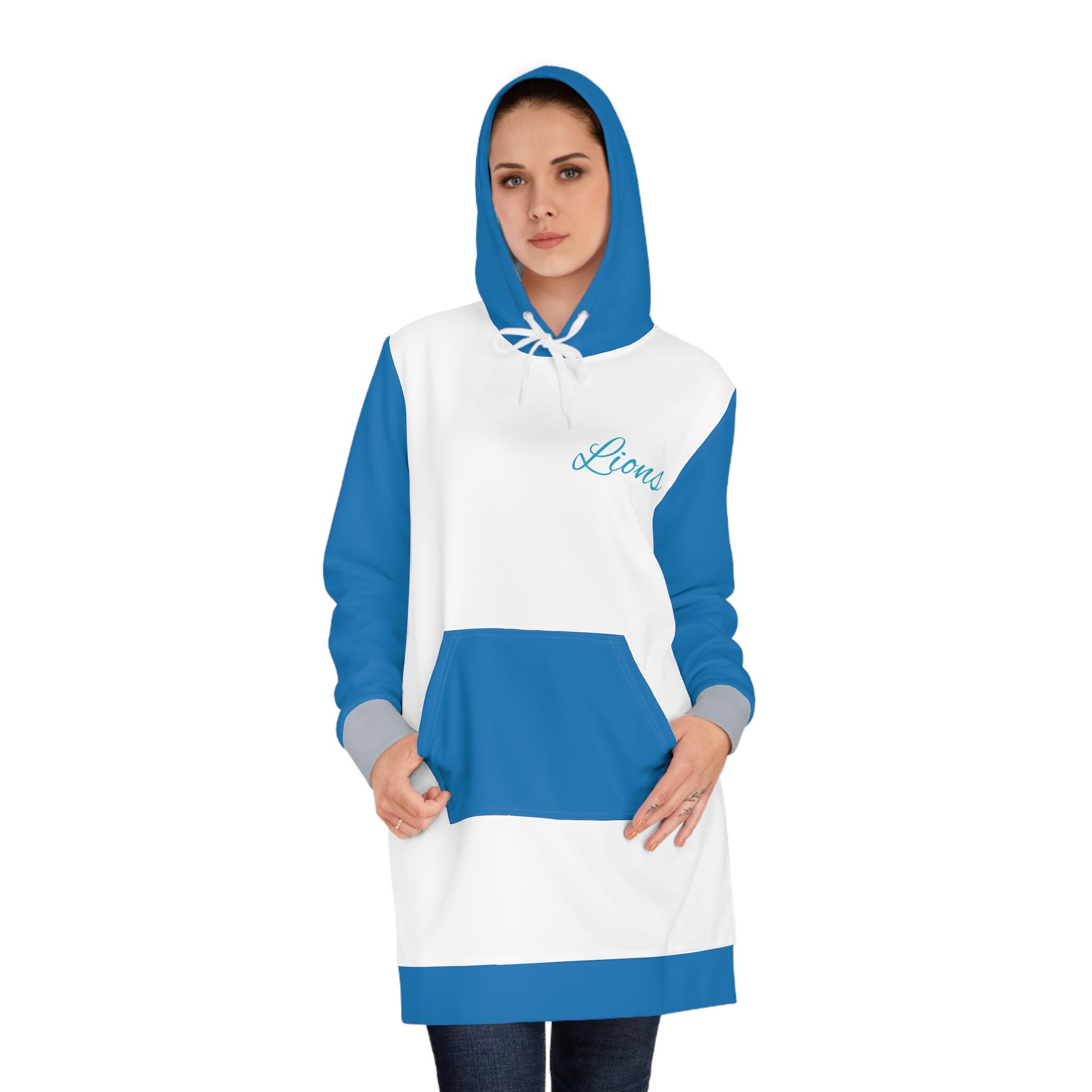 Detroit Themed Women's Hoodie Dress, vintage football hoodie, Women's dress