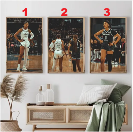 Aja Wilson & Angel Reese Wall Art Bundle WNBA Basketball Photography Prints, Powerful Game-Day, Sports Decor, Gift for Fans