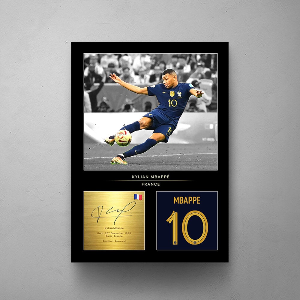 Kylian Mbapp Canvas Wall Art, Soccer Star, Motivational Sports Decor