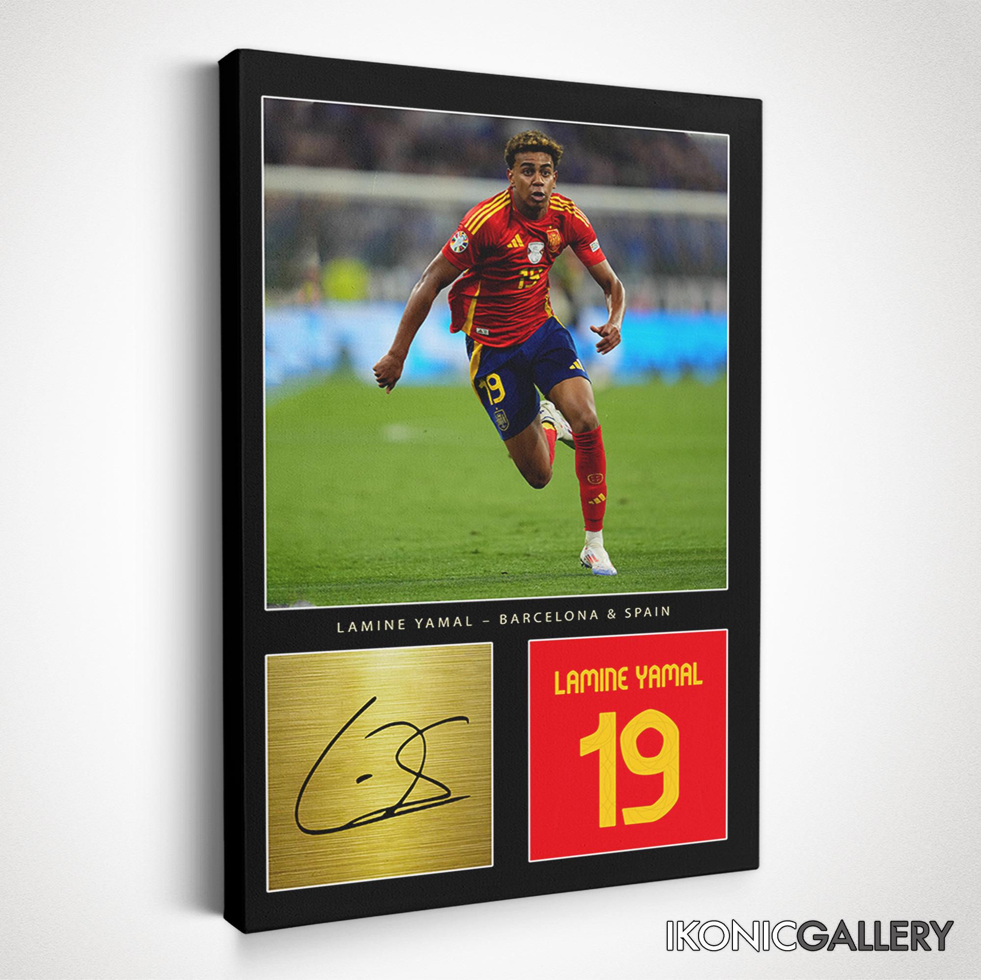 Lamine Yamal Canvas Art, Spain Football Player Poster, Soccer Wall Art