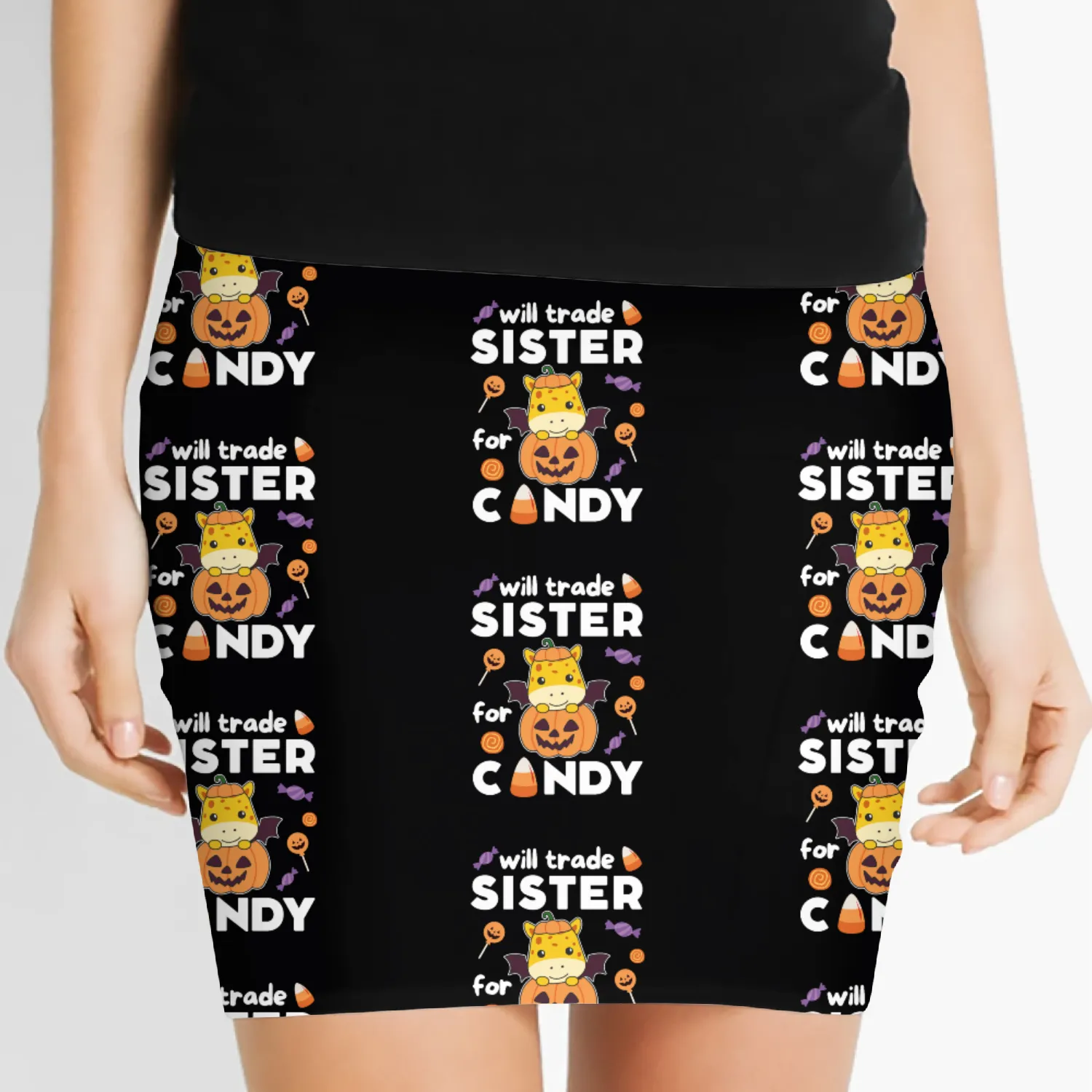 Giraffe Halloween Trade Sister For Candy Women's Mini Skirts