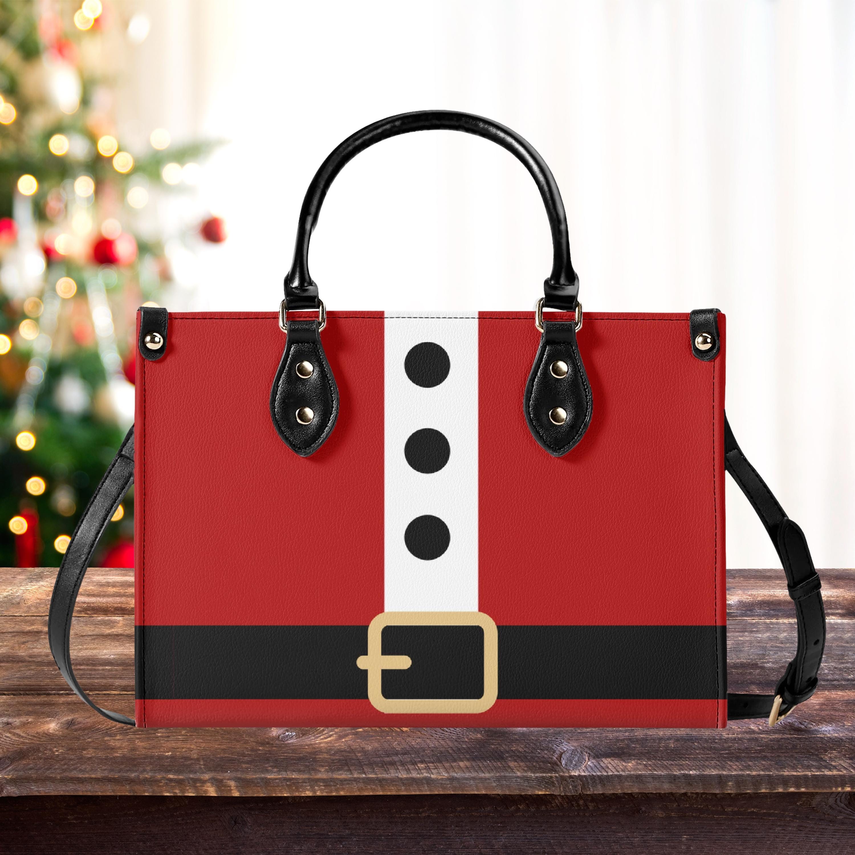 Santa Suit Handbag, Christmas Leather Bag