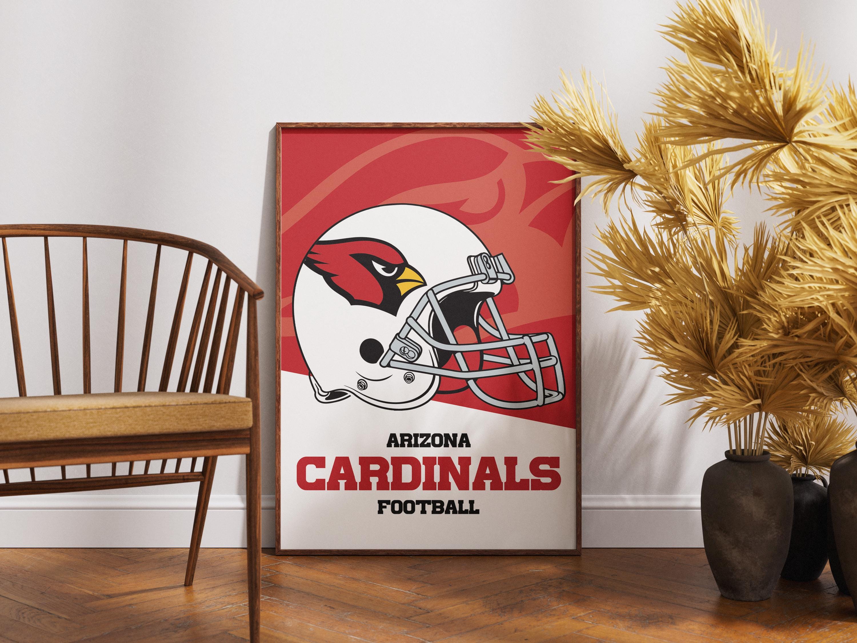 Arizonna Cardinals football Helmet Poster - Vintage Wall Art for Football Fans, Arizonna Cardinals Memorabilia, Man Cave Decor, Sports Themed Room