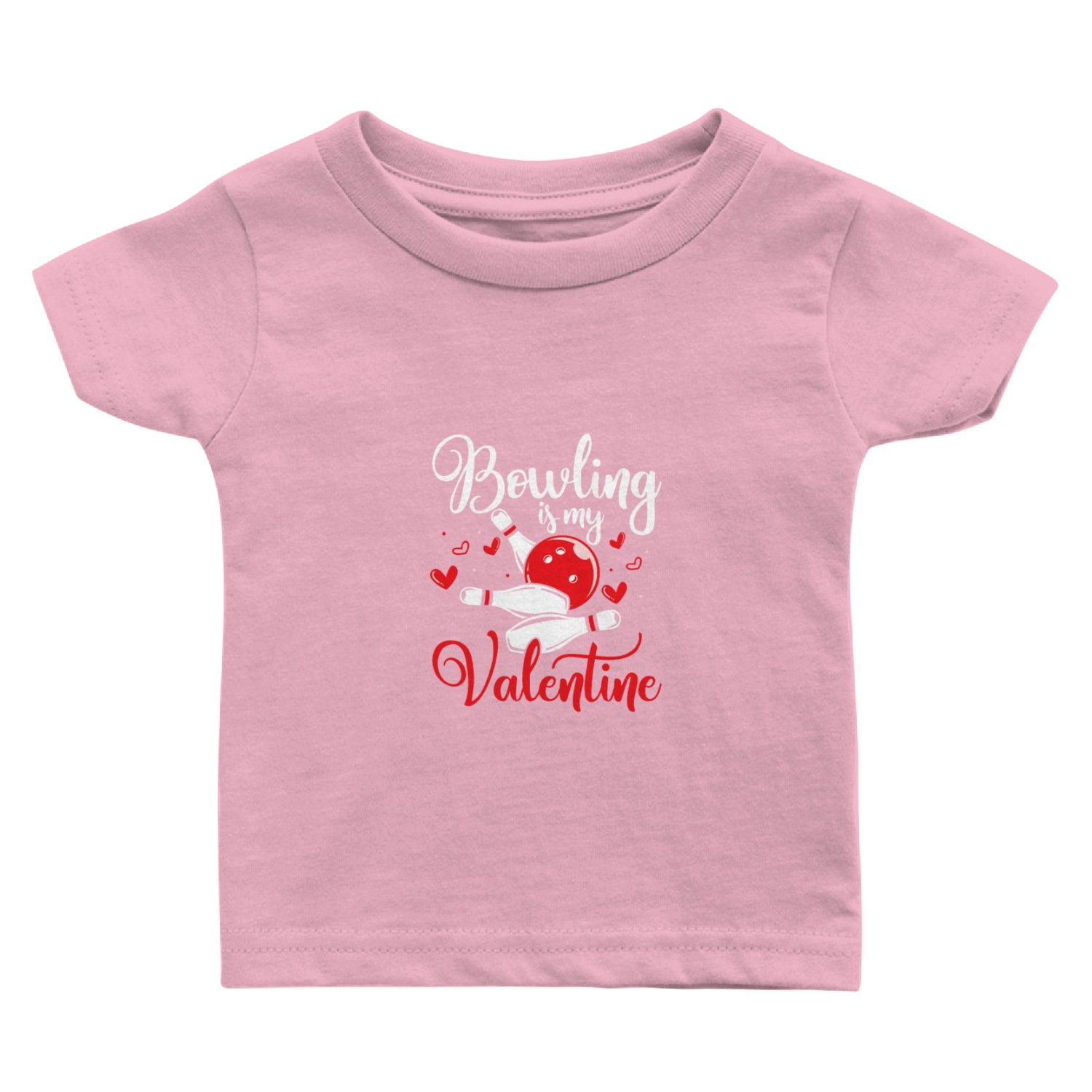 Bowling Is My Valentine Team Player StrikeBowler Baby T Shirts