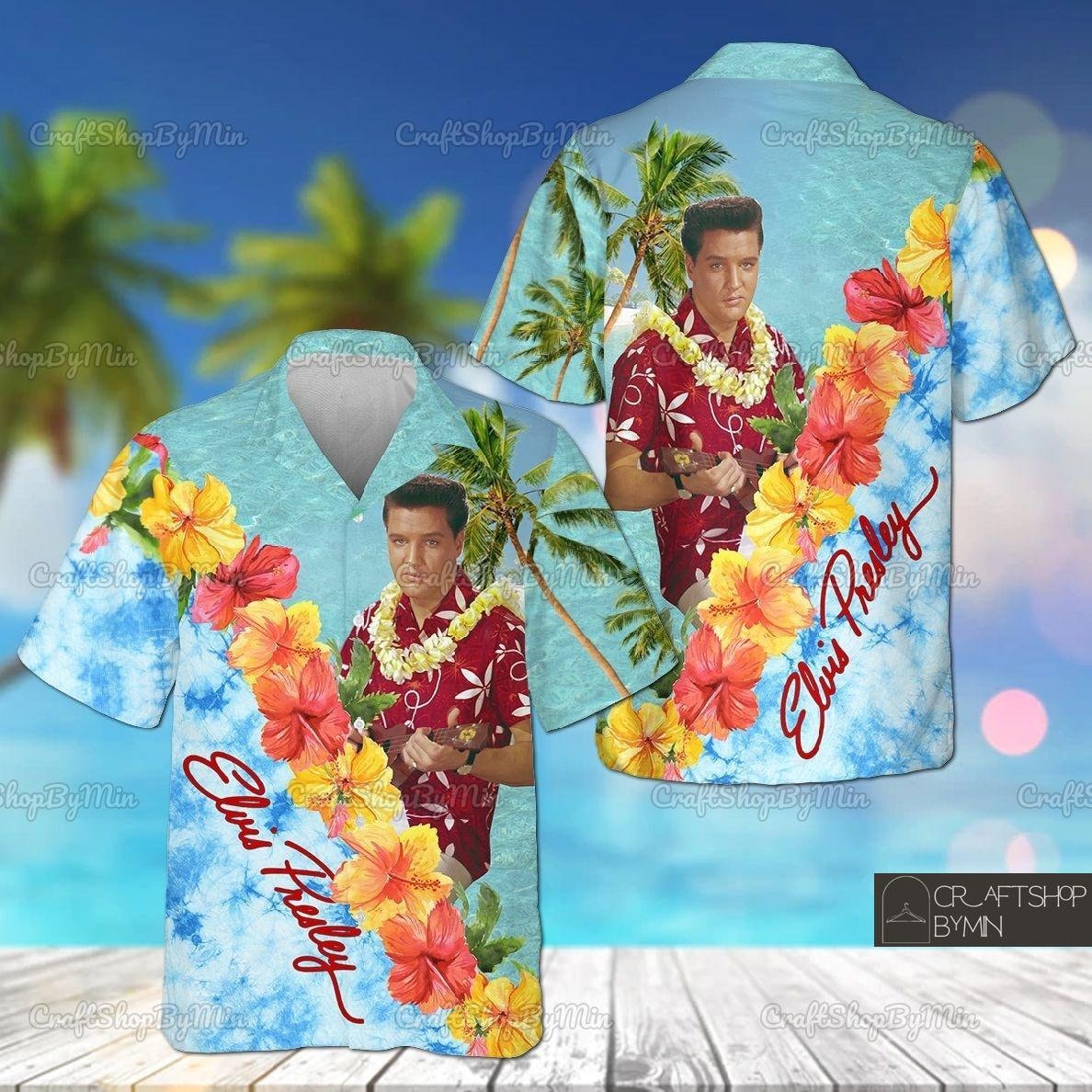 Elvis Presley Hawaiian Shirt, Elvis Presley Button Shirt, Elvis Presley Tropical Vibes Shirt, Aloha Summer, Aloha Vibes Beach Shirt