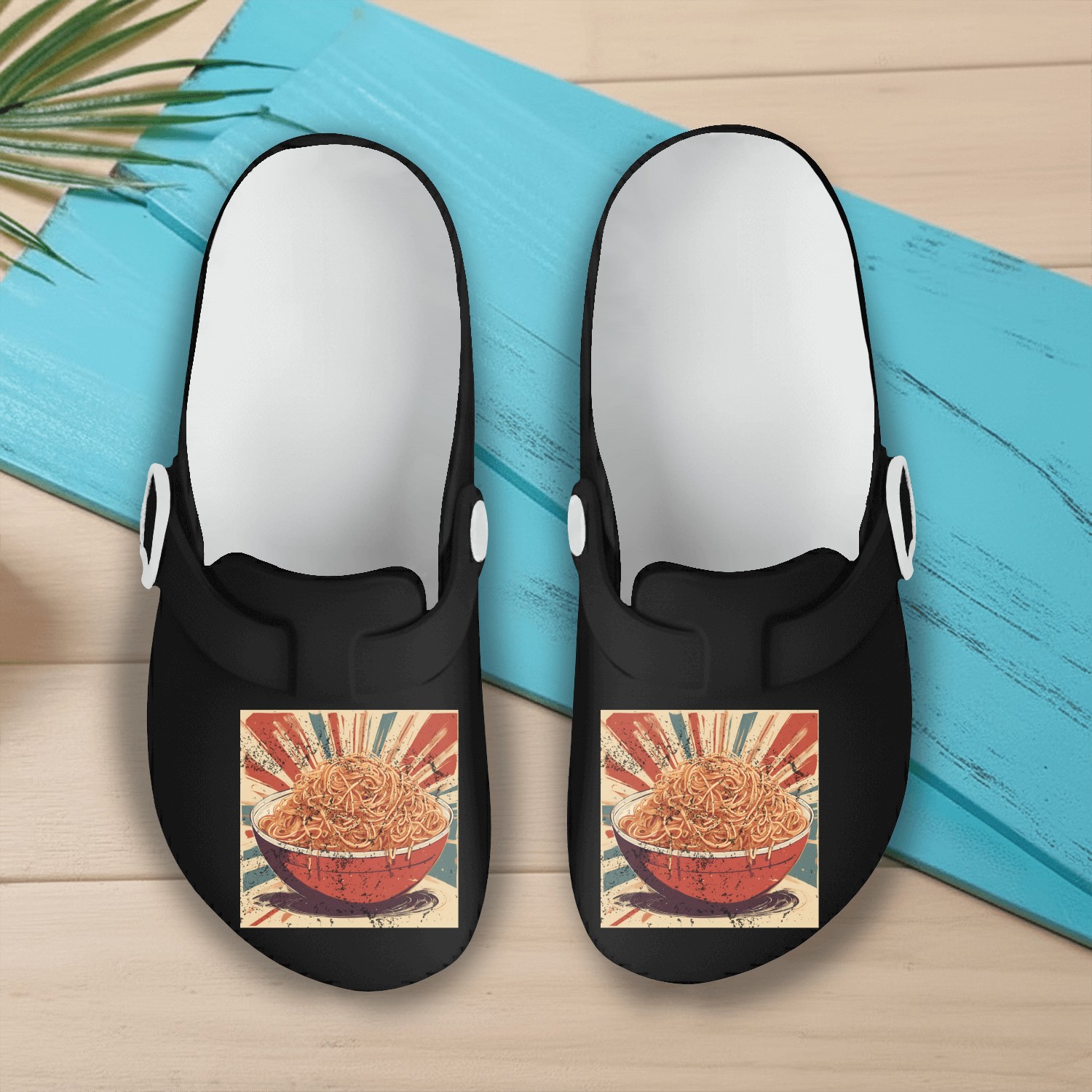 Distressed spaghetti Slip On Clogs