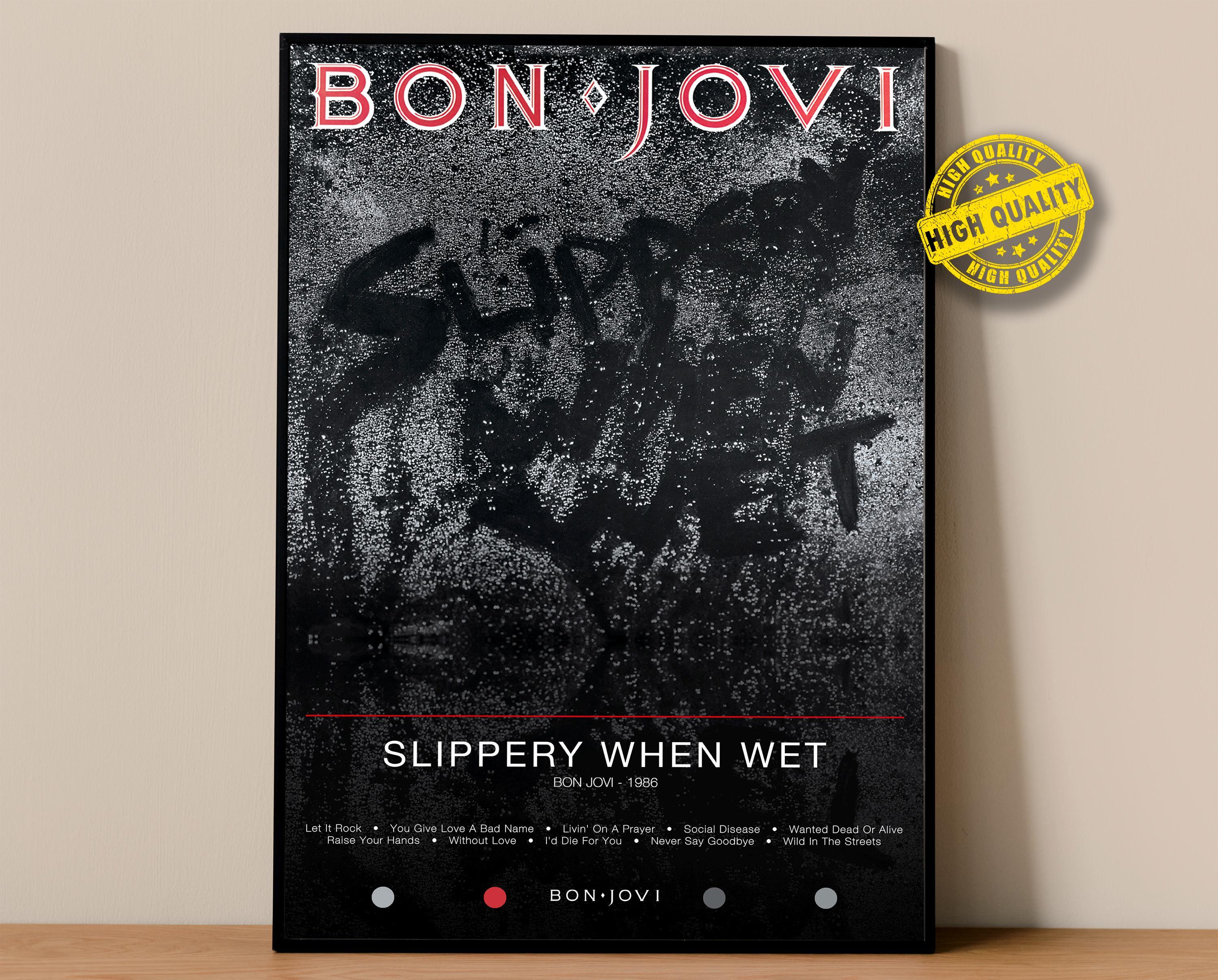 Bon Jovi Poster | Slippery When Wet Poster | Album Poster Prints | Wall Decor Posters