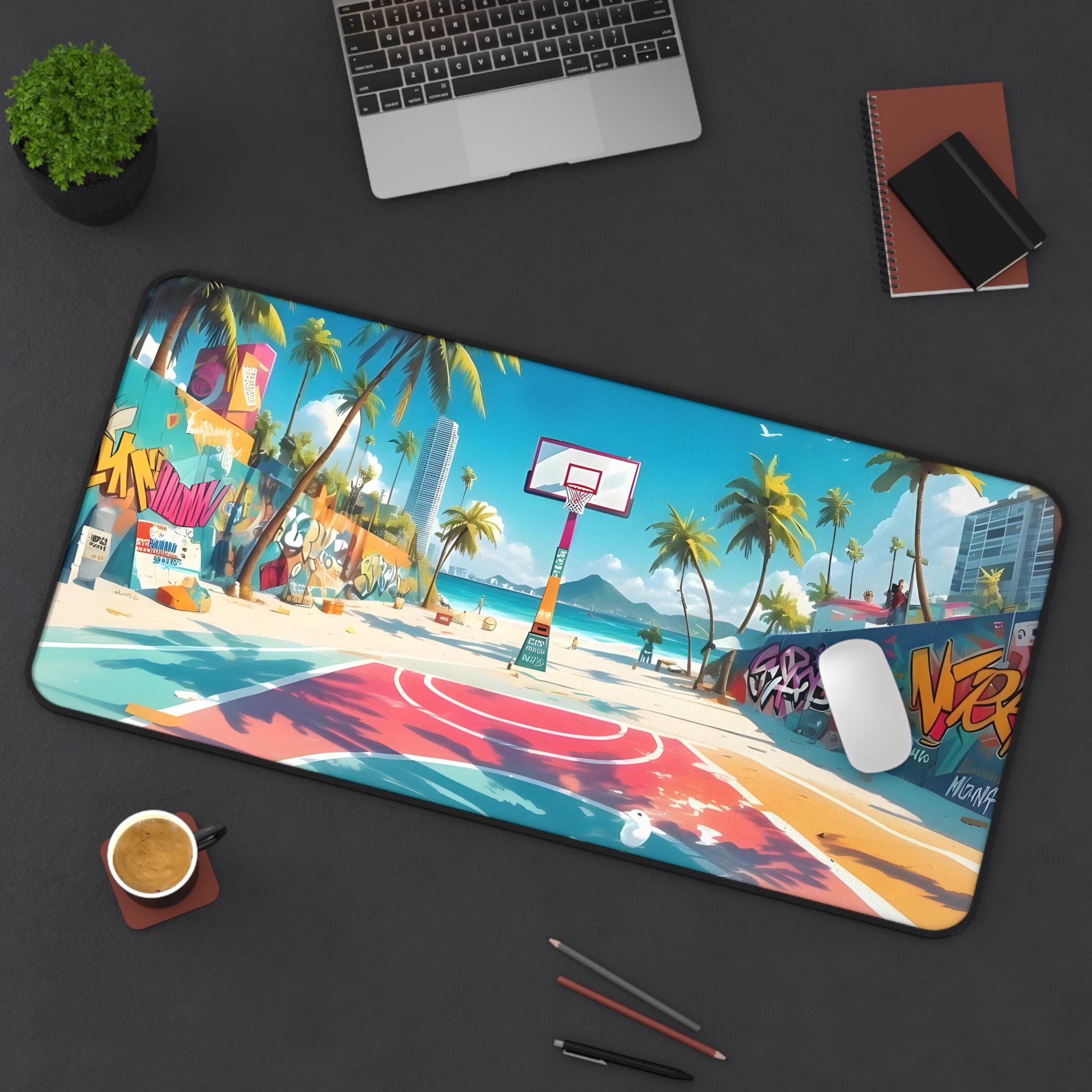 Anime Basketball Court Desk Mat: Graffiti Street Art