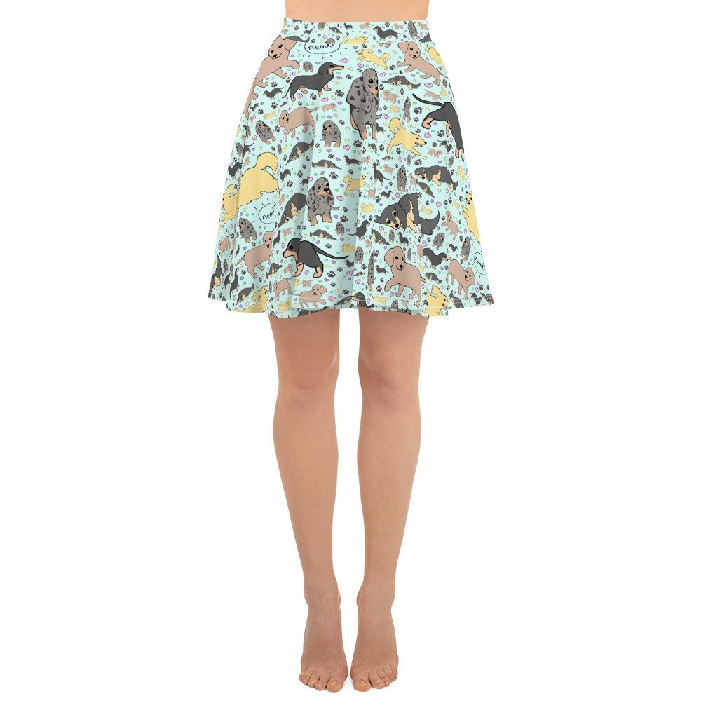 Cute Dachshund Skater Skirt