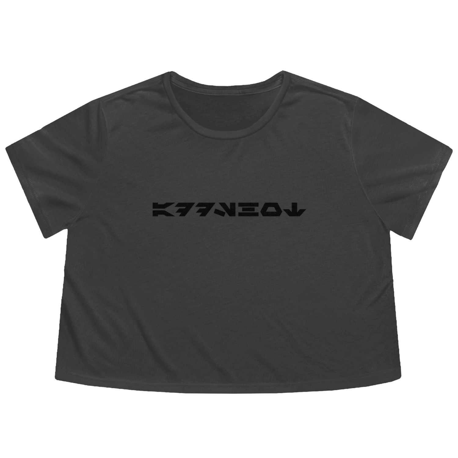 addshot Aurebesh Black Flowy Cropped Tees