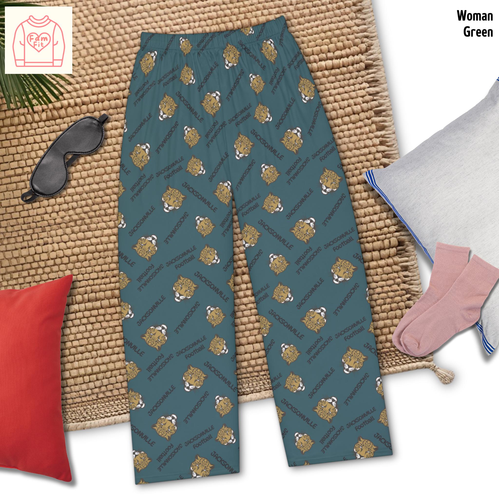 Jacksonville Pattern Women's Pajama Pants, Men's Pajama Pants, Jacksonville Football Fan Pajamas