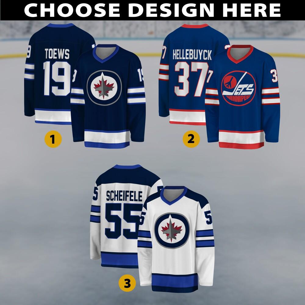 Personalized Winnipeg Hockey Jersey, Winnipeg Jersey For Men With Your Team Name, Jonathan Toews Mark Scheifele Fan Hockey Jersey