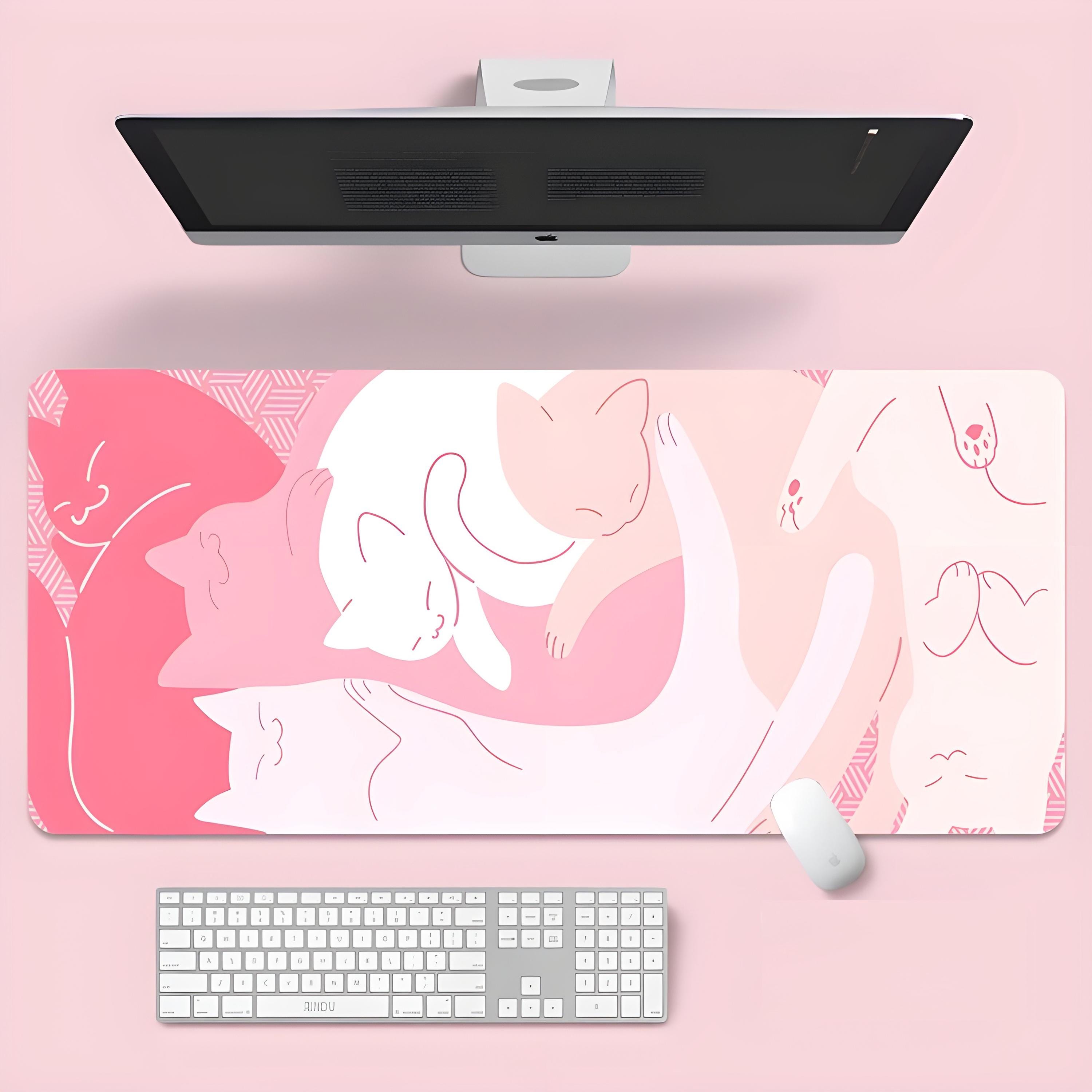 Large Cute Cat Laptop computer desk mat mouse pad, mouse mat, mousepad