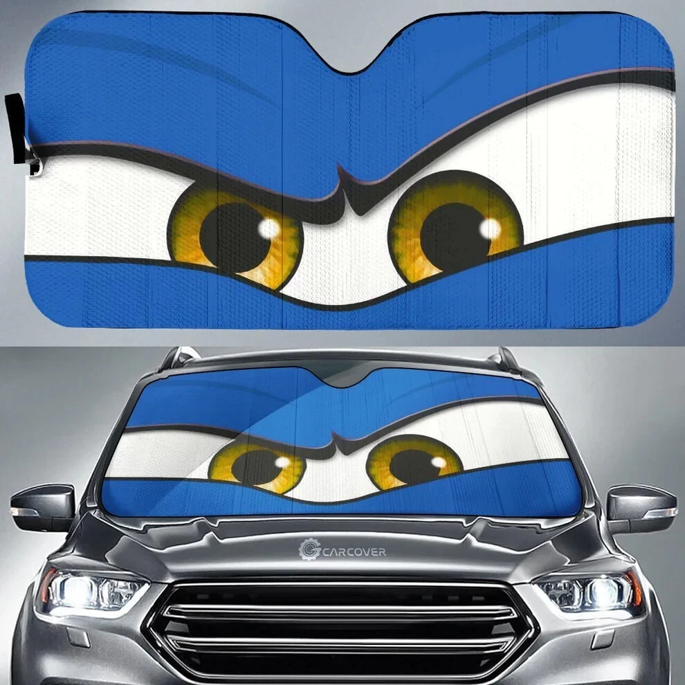 Blue Angry Eyes Car Sun Shade – Bold & Eye-Catching Windshield Cover
