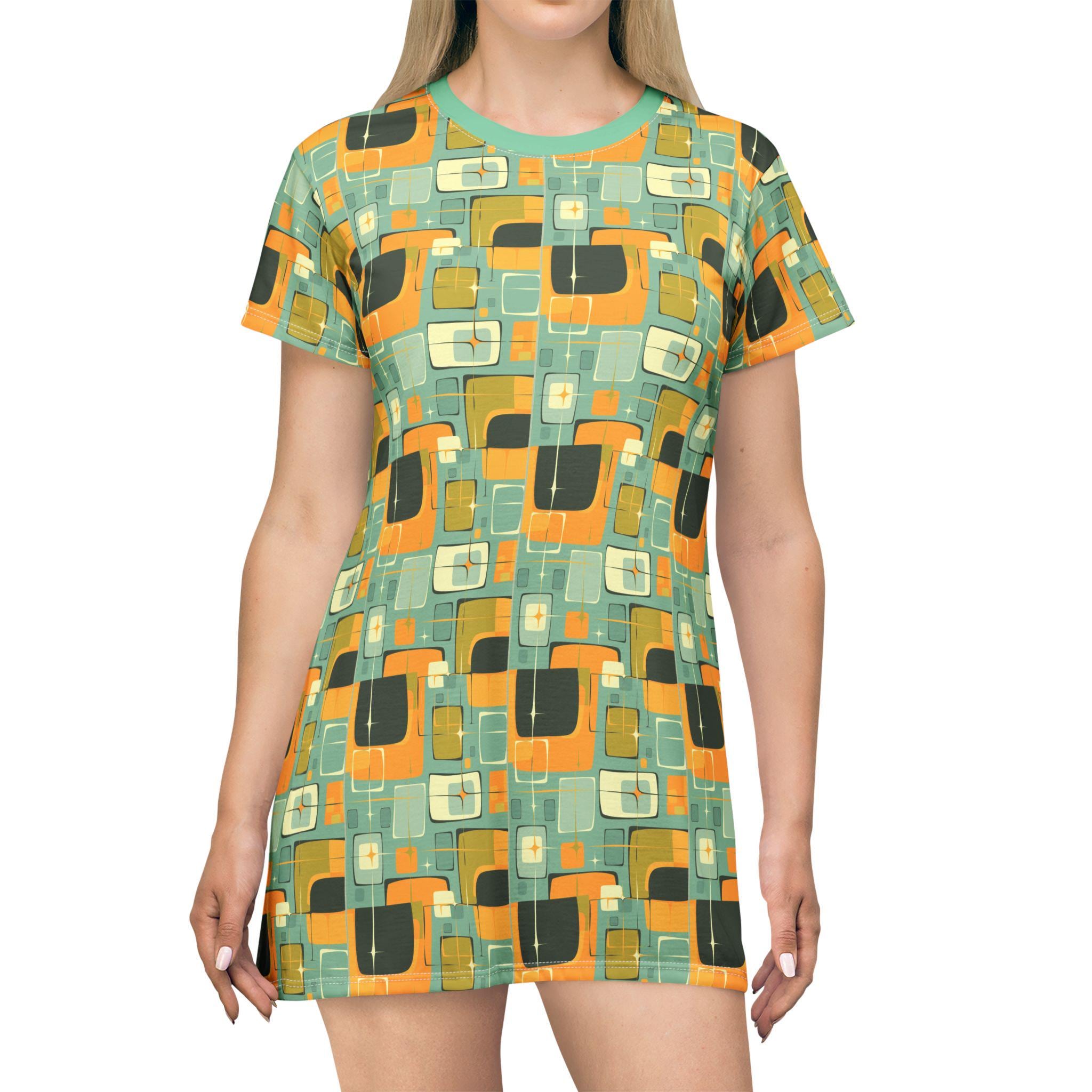 Retro T-Shirt Dress, Vintage Outfit
