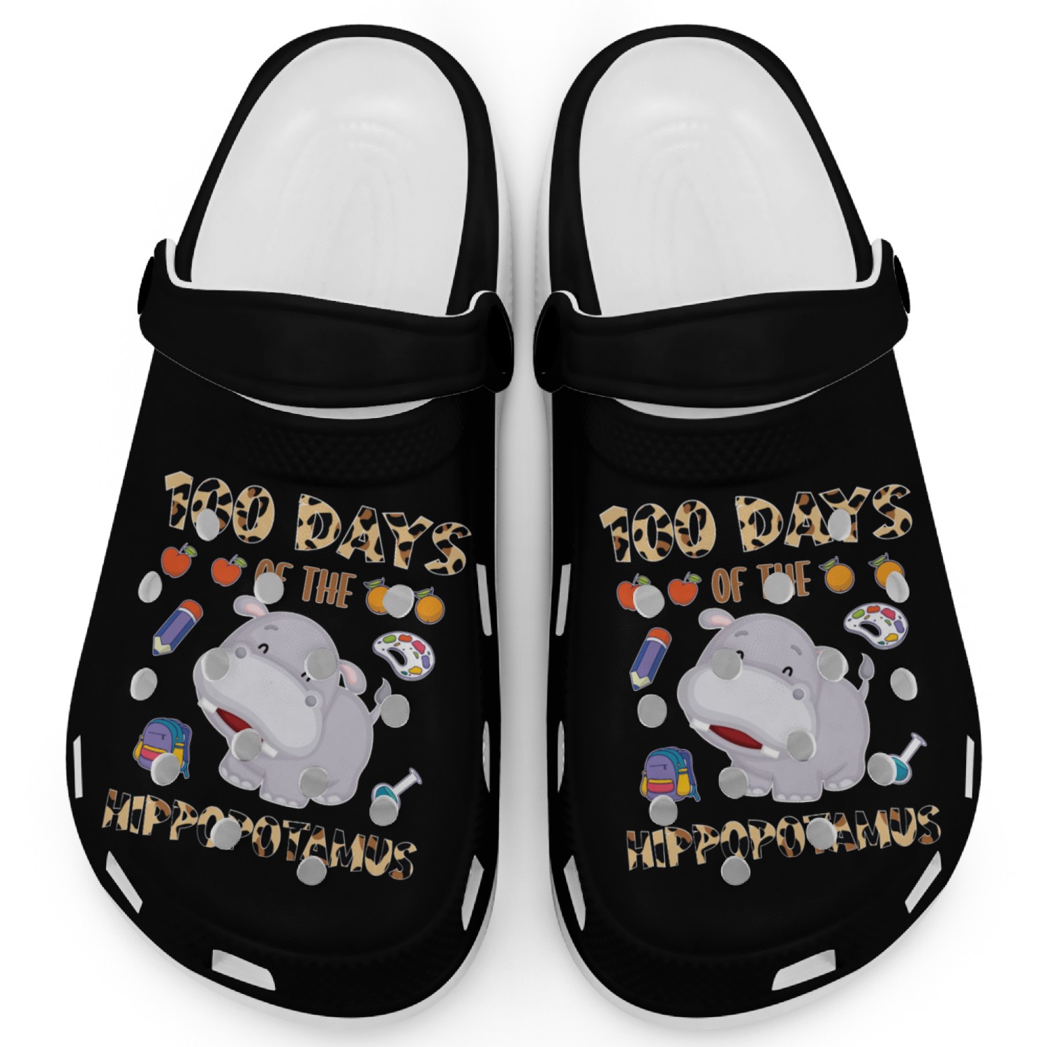 100 Day Of The Hippopotamus Cheetah Leopard Clogs