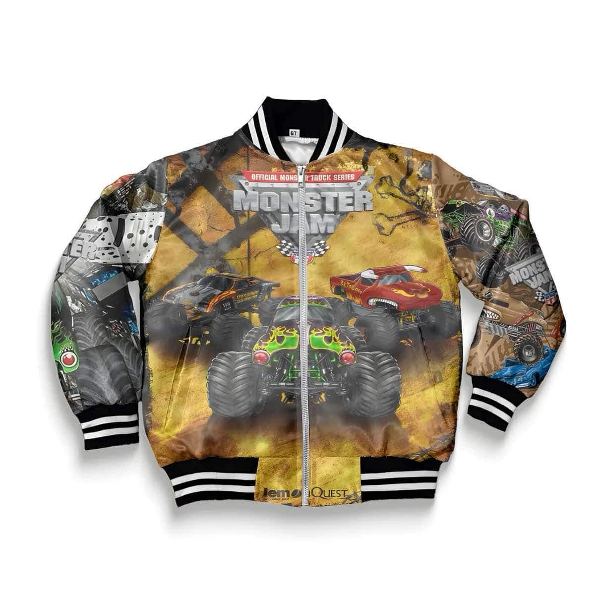 Truck theme text birthday gift satin letterman baseball bomber jacket coat