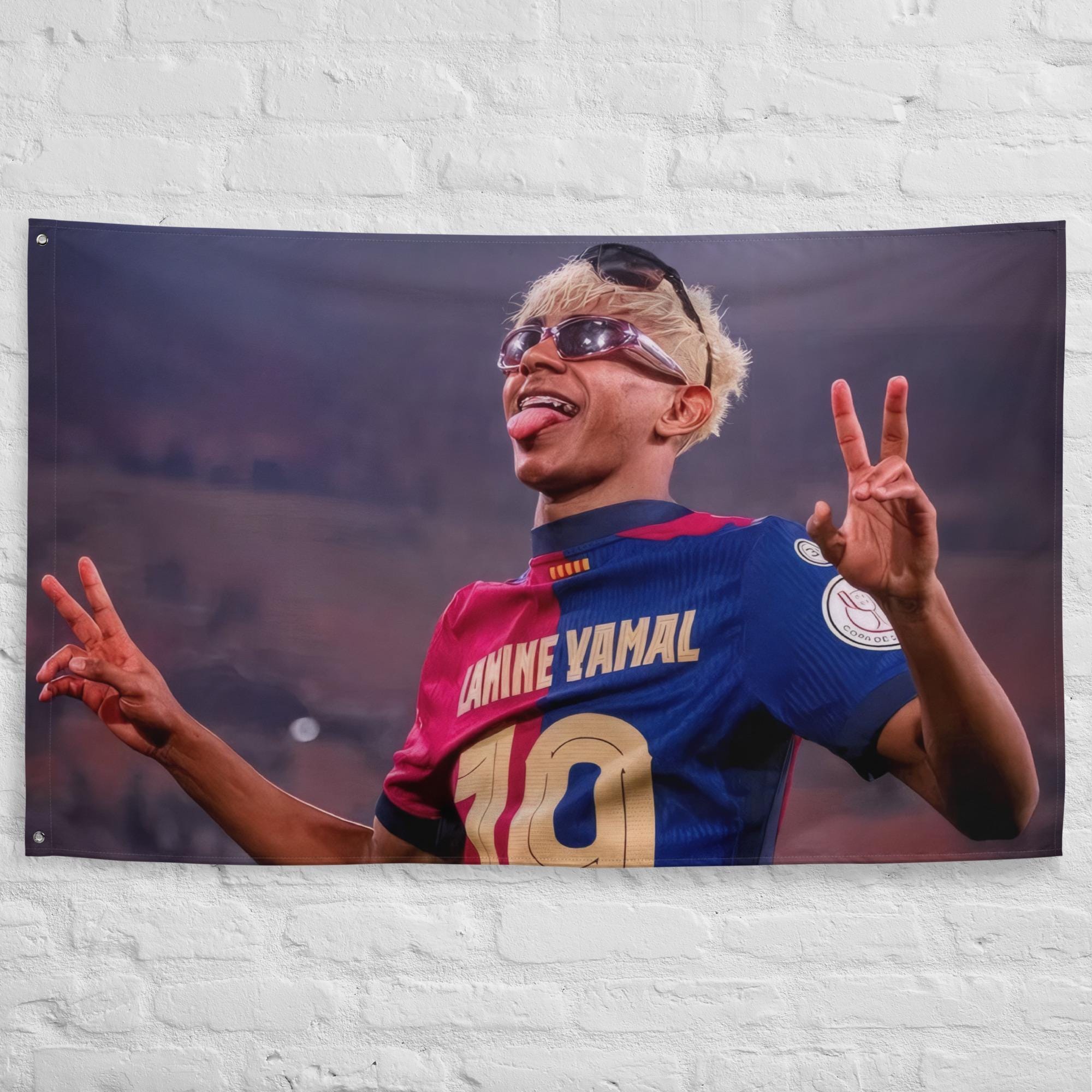 Lamine Yamal Barcelona FC Giant Tapestry Flag, Soccer Themed Wall Hanging, FCB, Messi