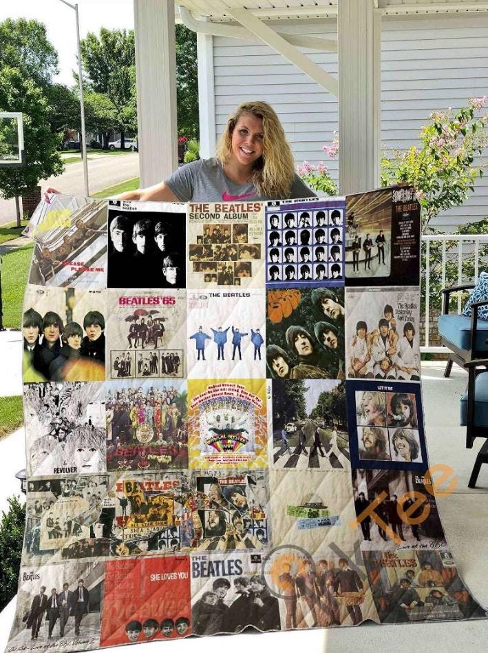 The Beatles Sherpa Fleece Blanket, Personalized Quilt, Rock Band Home Decor