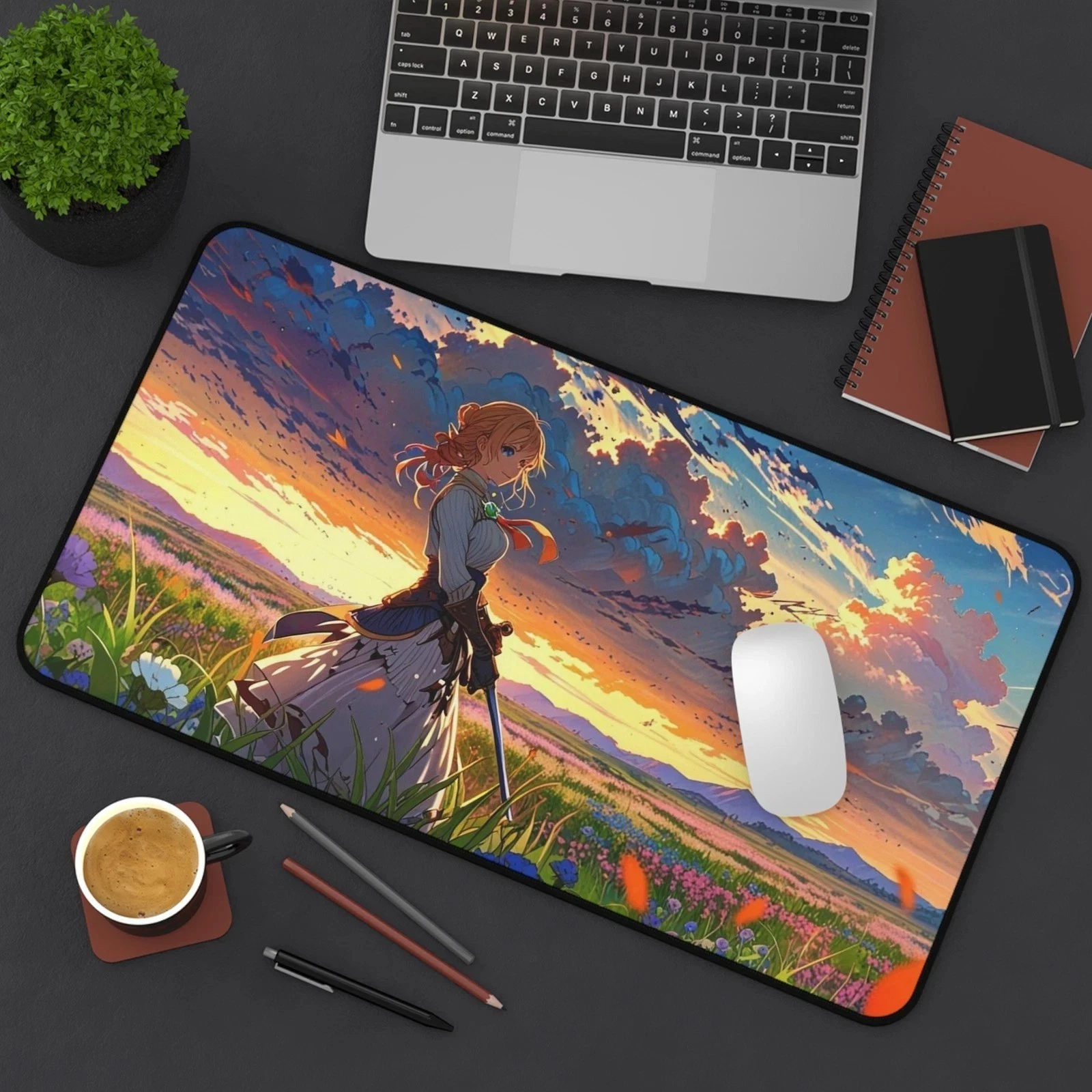 Violet Evergarden Violet Anime Desk Mat, Anime Mouse Pad, Lofi, Anime Girl