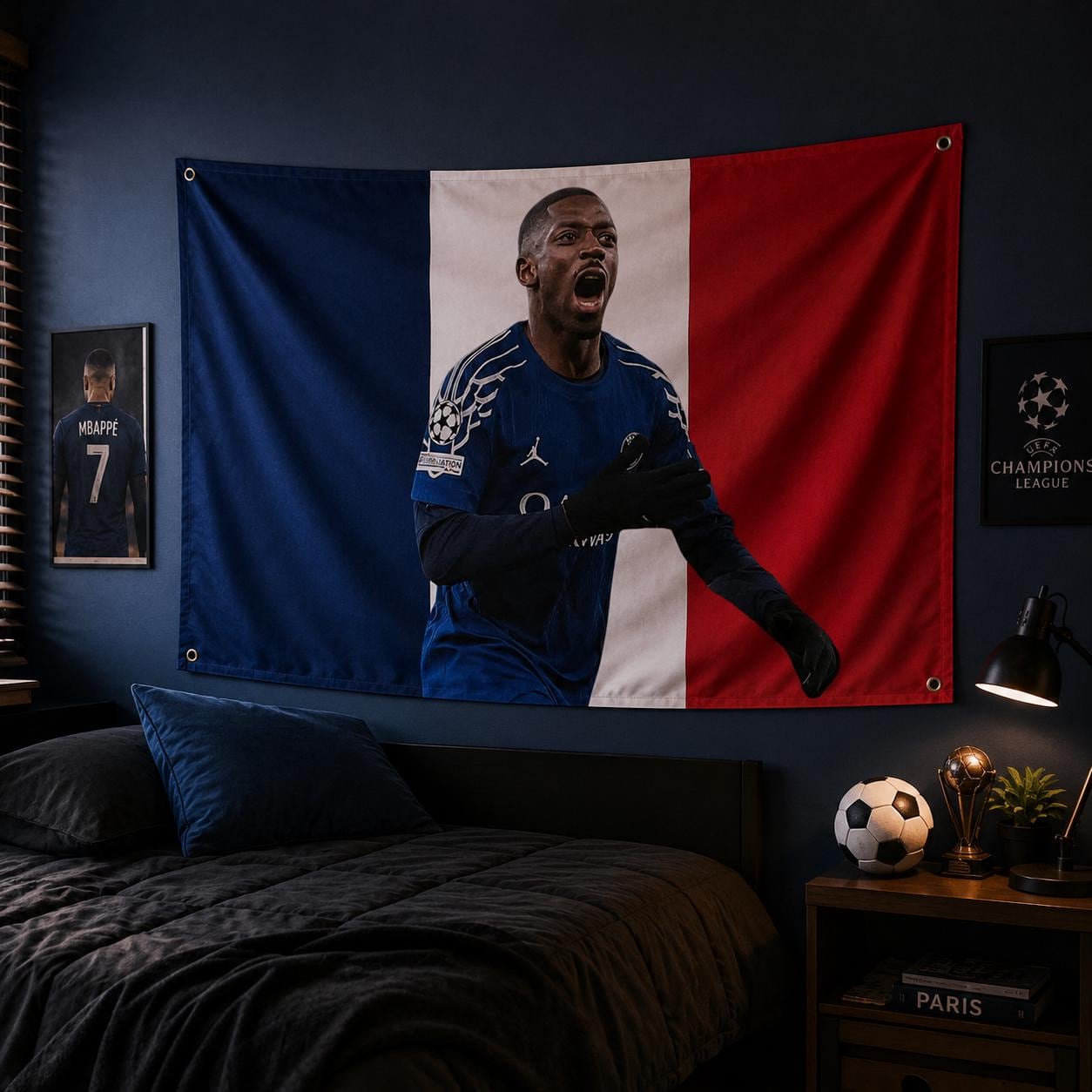 Ousmane Dembl Flag, France Soccer Flag, Dembl Wall Flag, France Football Fan Decor, World Cup 2026 Flag, Soccer Room Decor