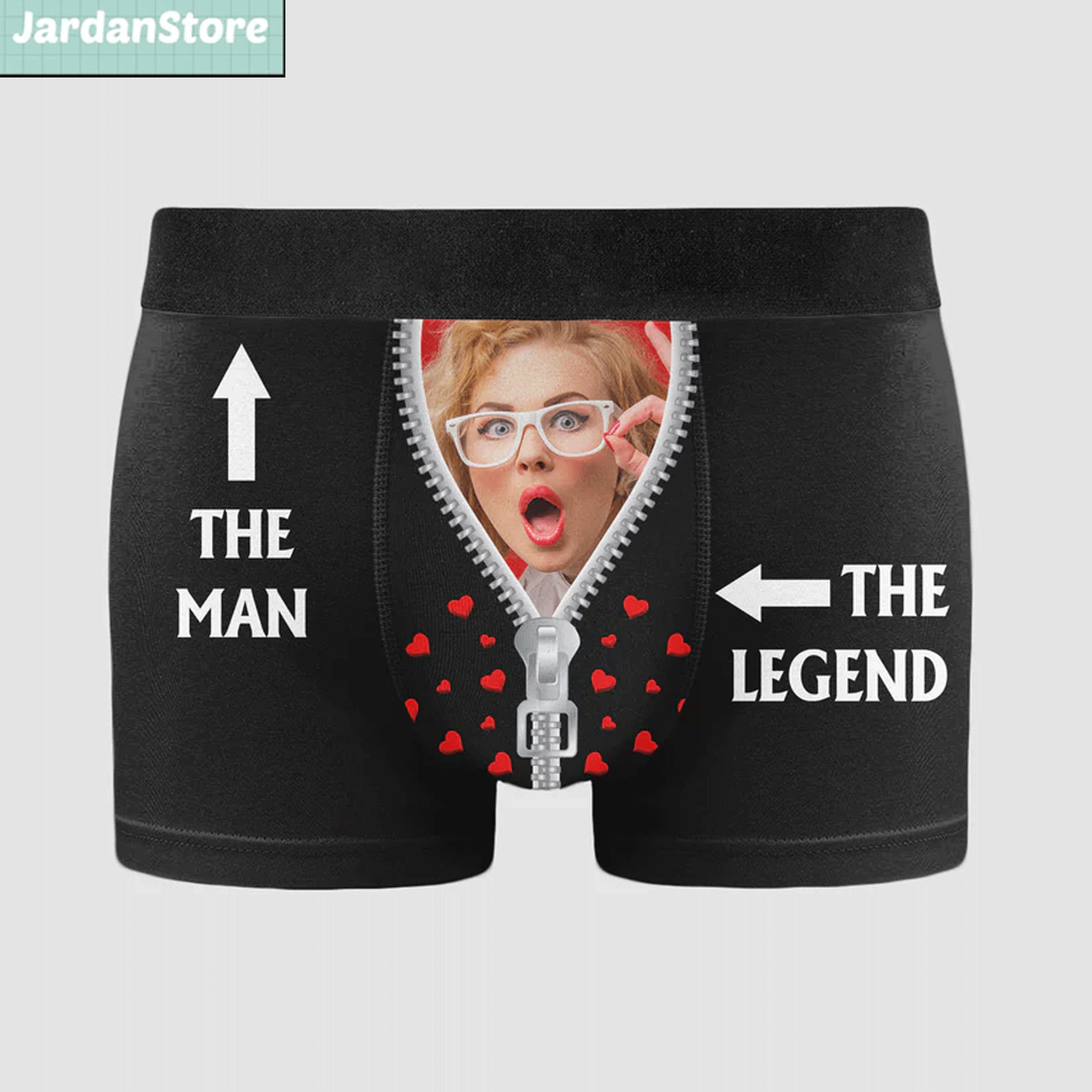 Funny Girl Photo On Men's Boxer Brief, The Man The Legend Custom Men's Boxer Brief