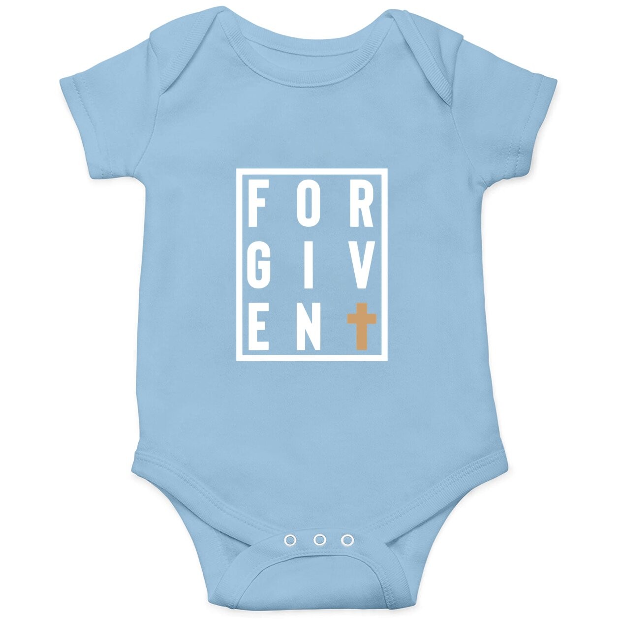 Forgiven Cross Jesus God Christian Faith Word Box Baby Bodysuit