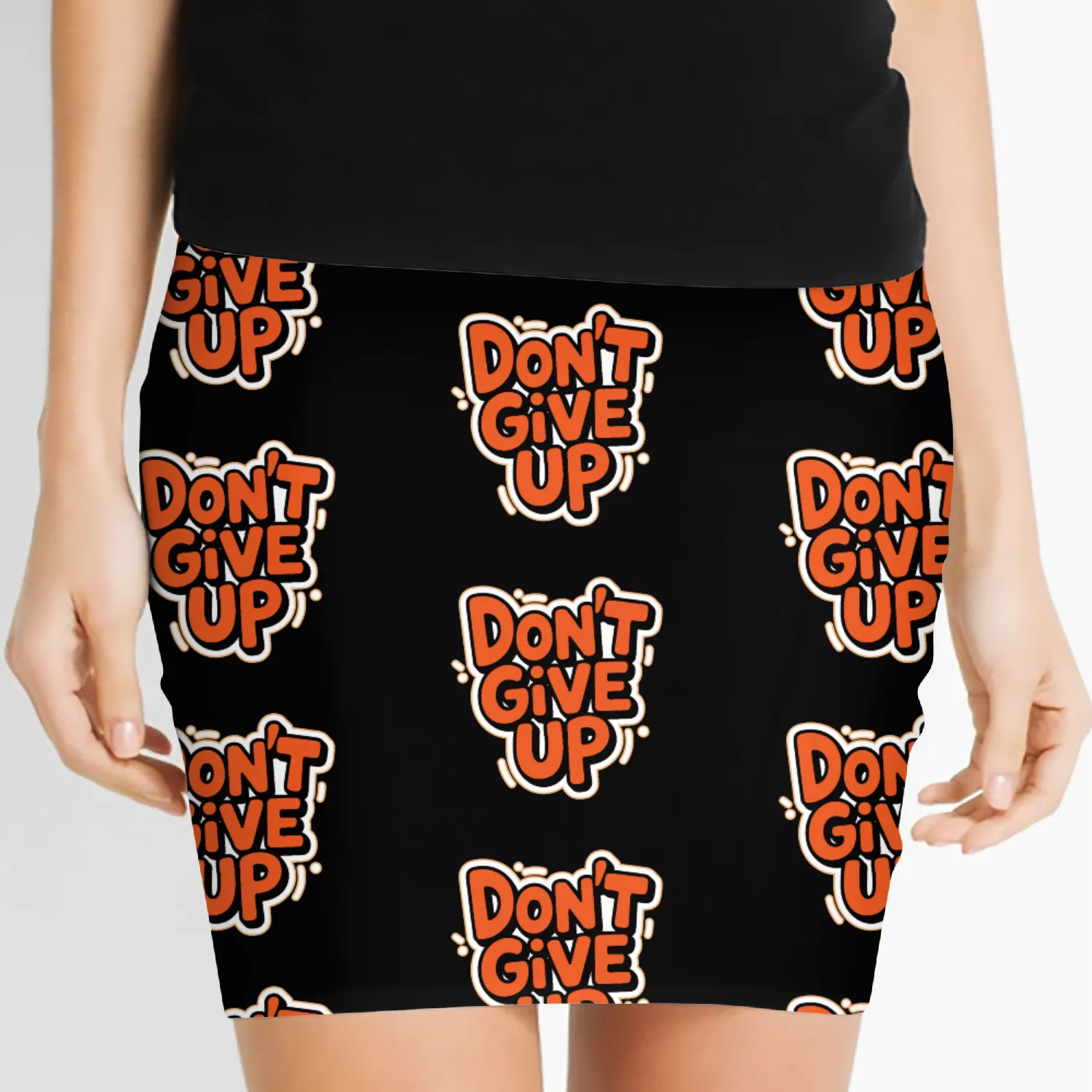 Don’t Give Up Motivational Quote Design Women's Mini Skirts
