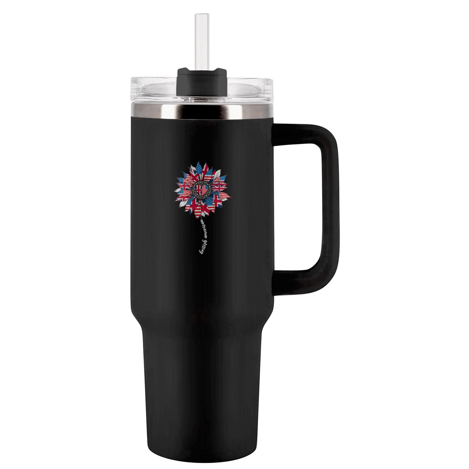 American British America Britain Tumblers 40 Oz With Handle
