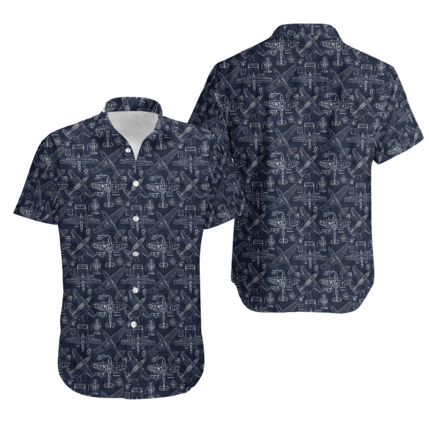 Aviation Hawaiian Shirt, Airplane Lover Gift, Pilot Button-Up, Hawaiian Airplane Shirt