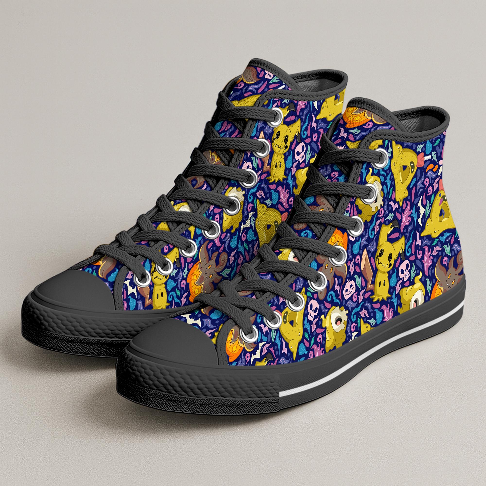 Mimikyu High Top Shoes, Cute Mimikyu Art Sneakers, Kawaii Anime Shoes, Mimikyu Gift