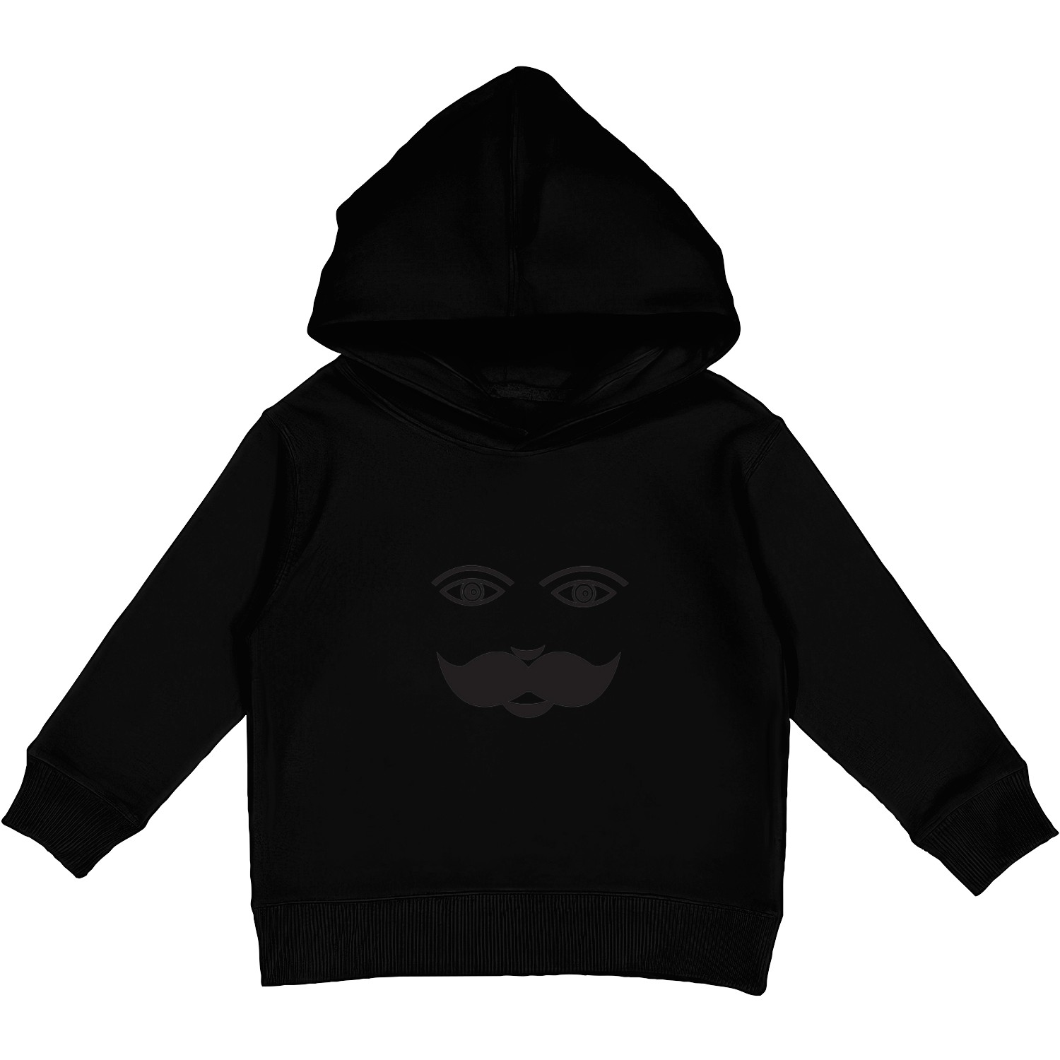 Whimsical Cat Face with Mustache Design Kids Pullover Hoodies