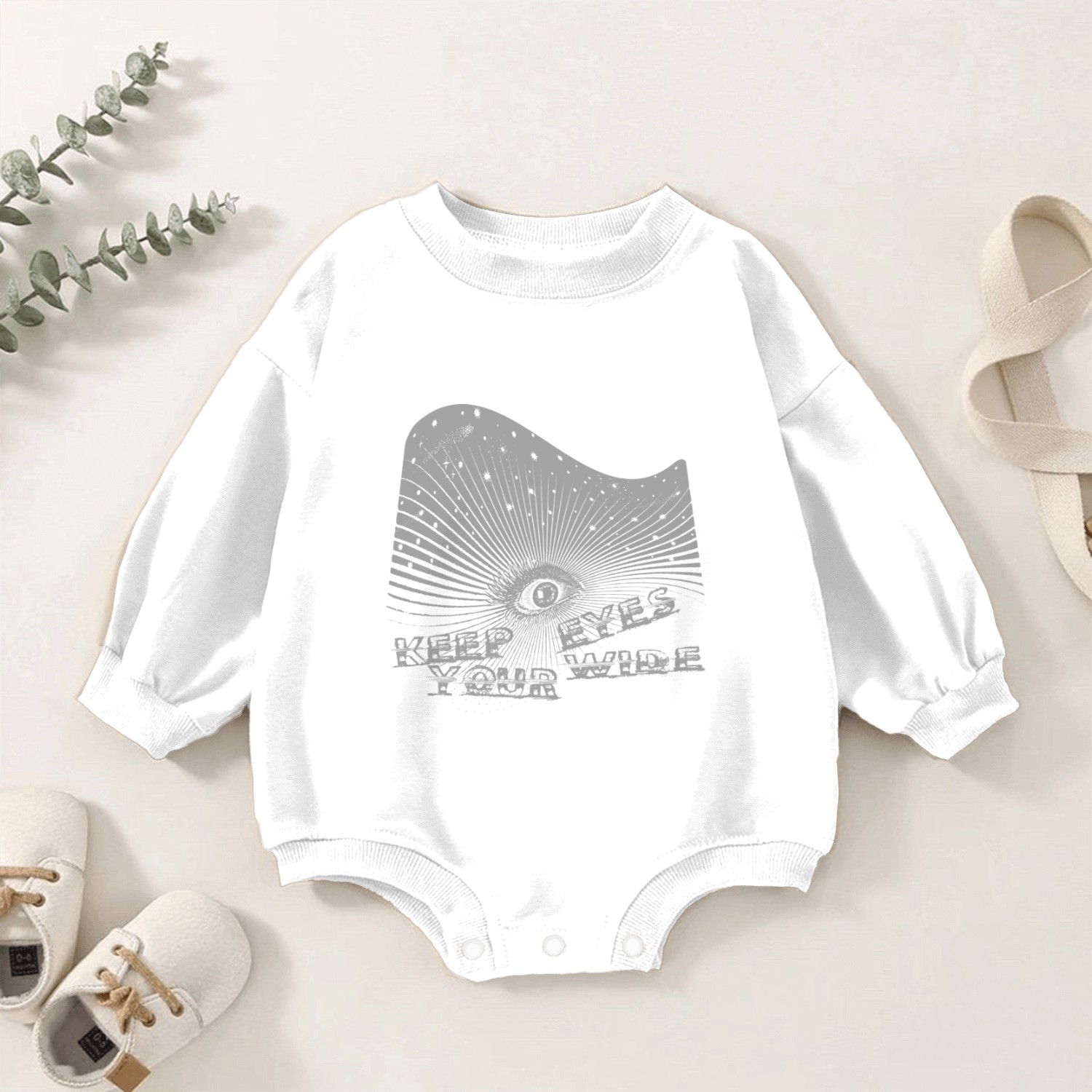 Eyes Wide Winter Come 2 The Light Grey Baby Romper Sweatshirts