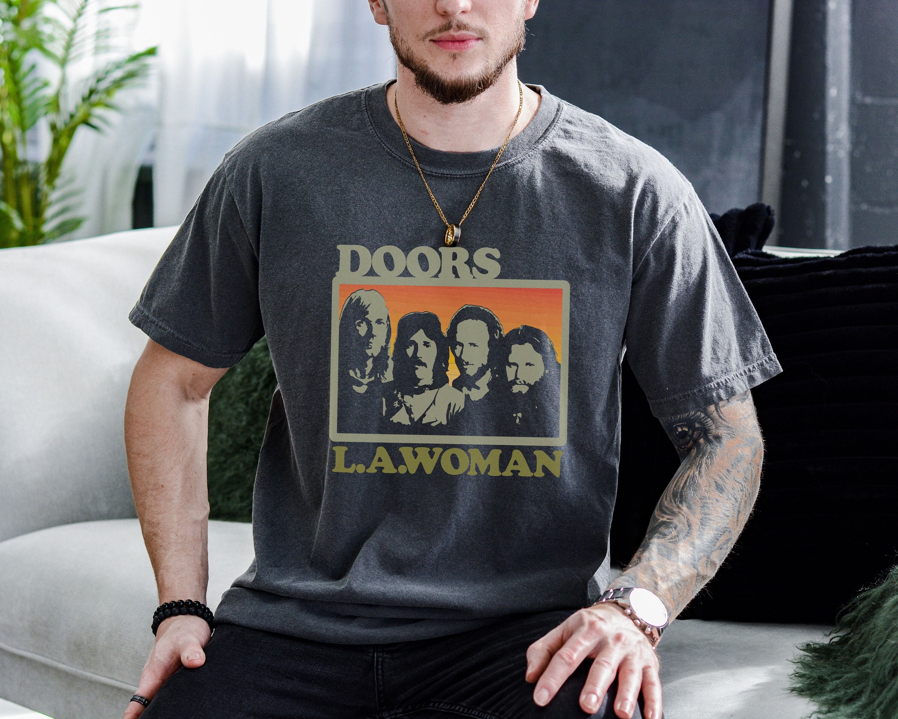 The Doors L.A. Woman T-Shirt on Vintage Black