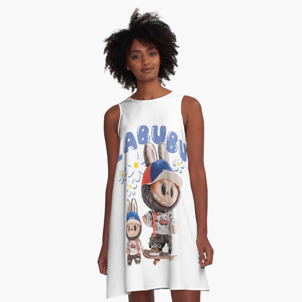 labubu party meme, funny labubu lover c u t e a-line dress, gift for her