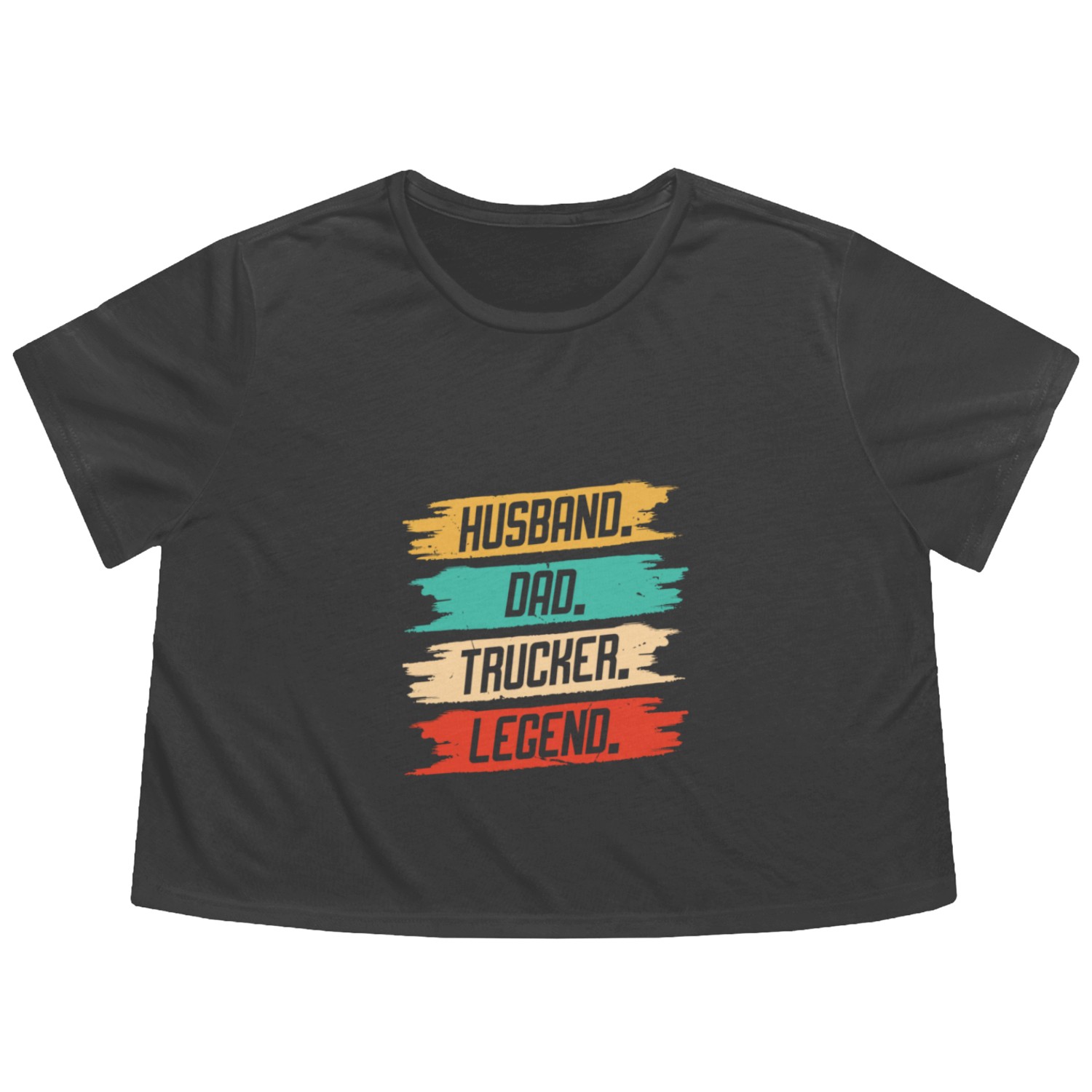 Husband Dad Trucker Legend Flowy Cropped Tees