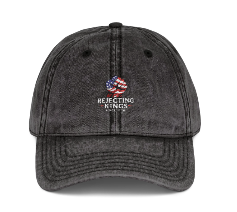 Rejecting Kings Hat Since 1776 Patriotic US Flag Fist Cap 4th of July Adjustable