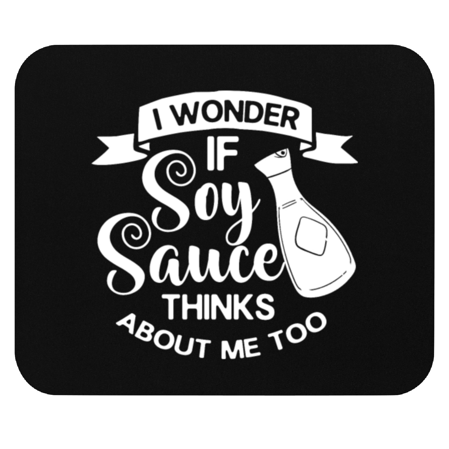 Soy Sauce Japanese Sushi Dark Ramen Noodles Bottle Mouse Pads