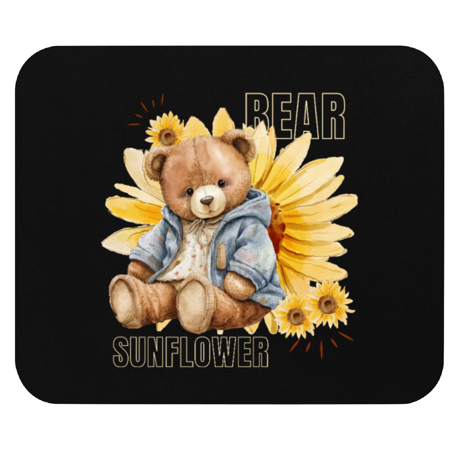 Bear and Sunflower Mouse Pads