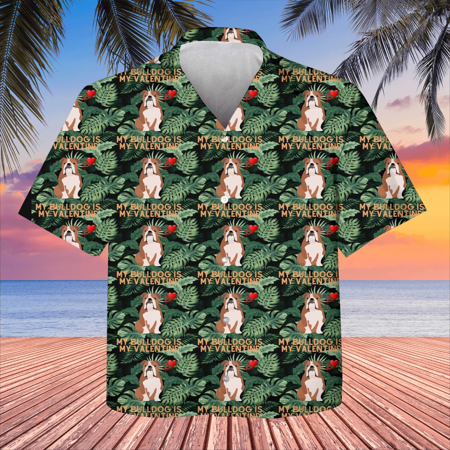 my english bulldog is my valentine Kids Hawaiians