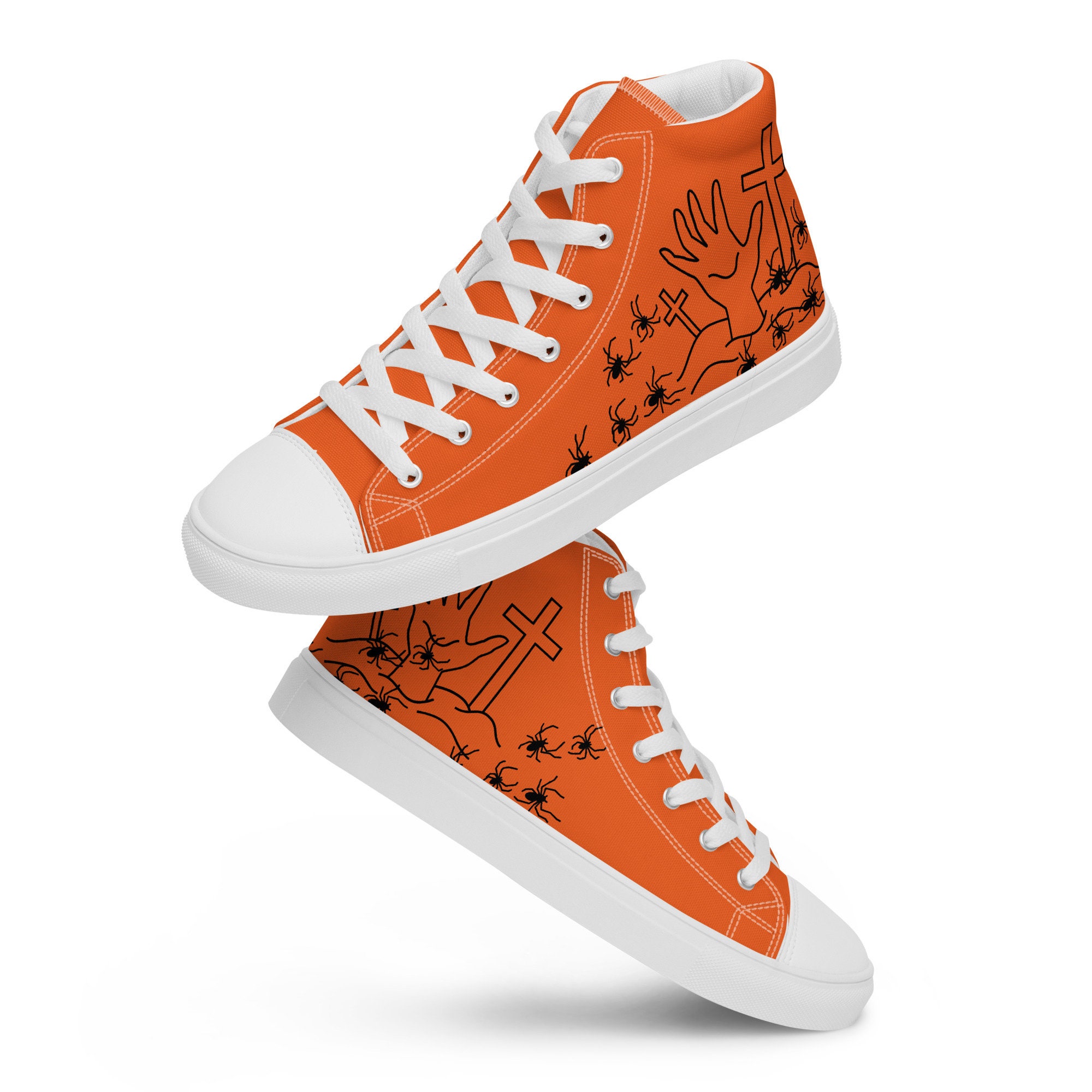 Graveyard Womens High Top Canvas Shoes l Halloween
